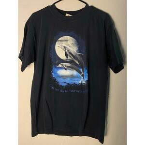 Alore 2002 Save the Dolphins "Don’t Let This Be Their Wave Goodbye" Navy Shirt